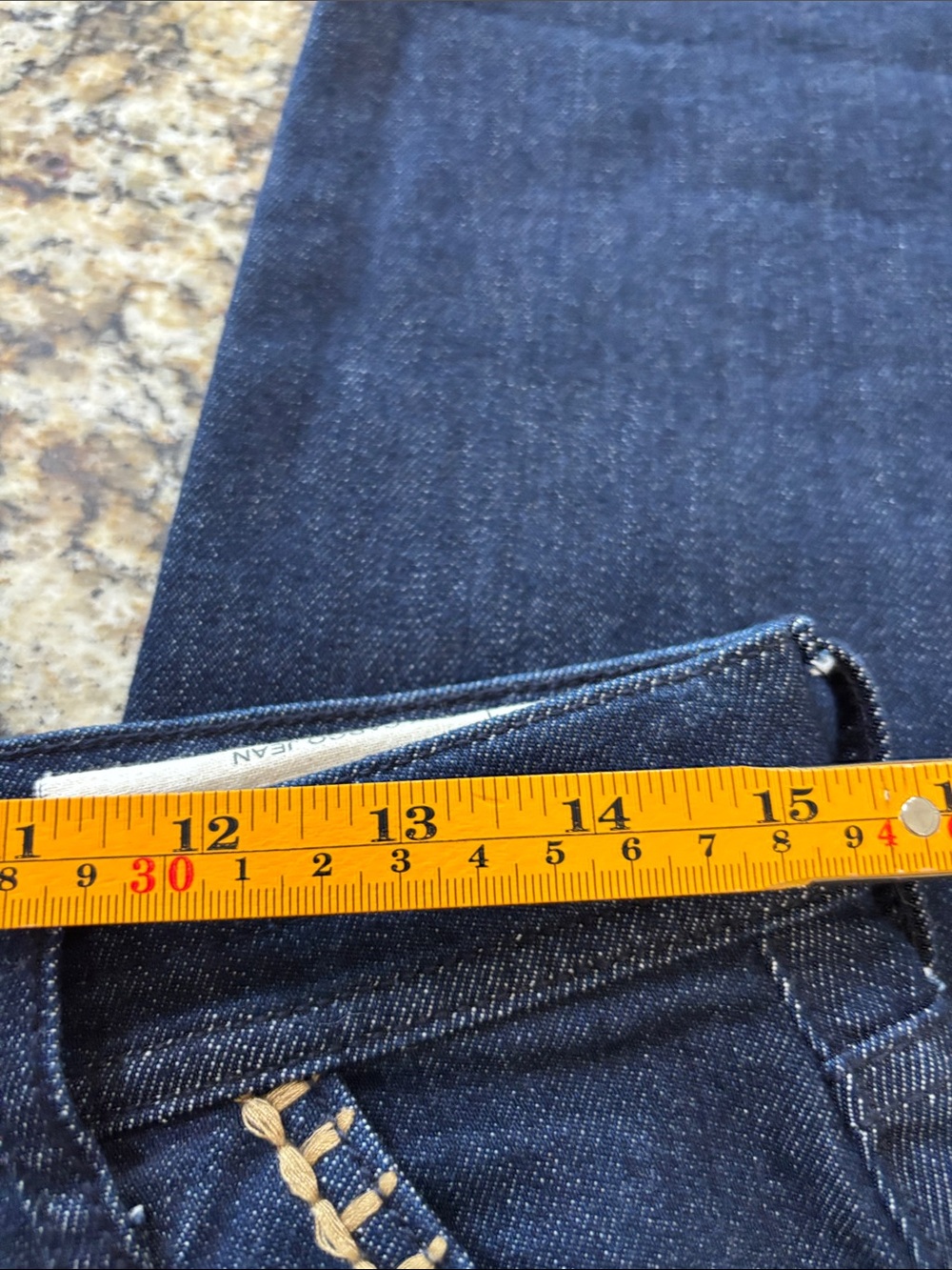 Johnny Was Navy Boot Cut Jeans with Cream Embroidery Rare - Picture 8 of 11